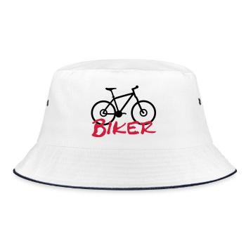 biker - Bucket Hat - white/navy - Front