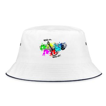 Music, music always and everywhere, make music - Bucket Hat - white/navy - Front