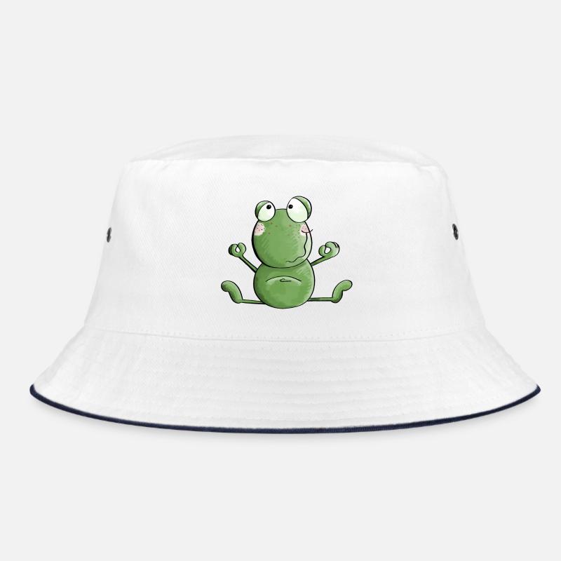 Frog makes yoga - frogs - meditation - toad Bucket Hat