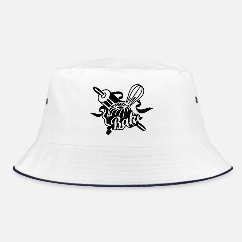a rolling pin and a whisk with a ring cake Bucket Hat