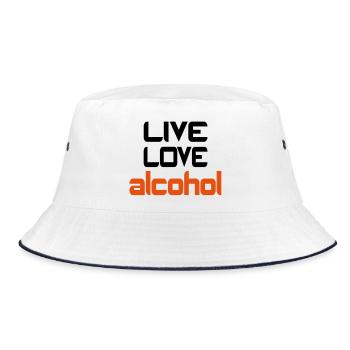 alcohol - Bucket Hat - white/navy - Front