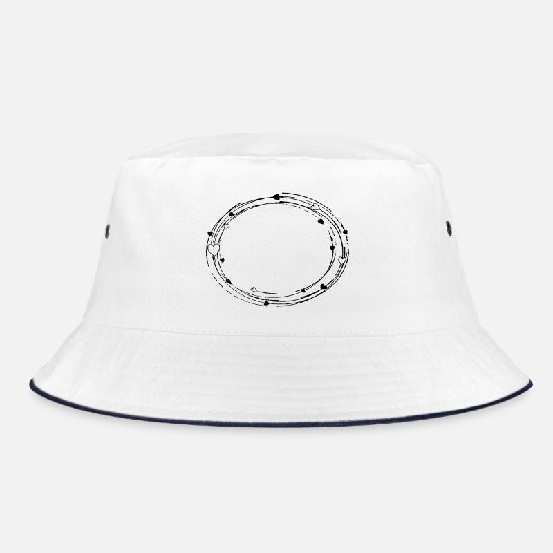 Decorative oval with hearts - frame background Bucket Hat