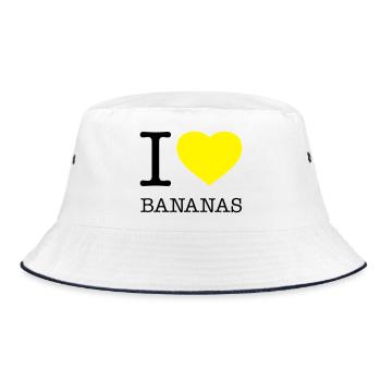 I LOVE BANANAS Banana - Bucket Hat - white/navy - Front