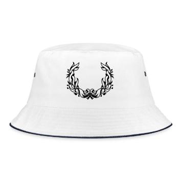 une couronne de fleurs de feuilles - Bob - blanc/marine - Devant