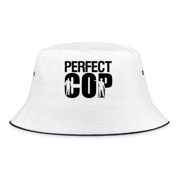 Perfect Cop Polizei Polizist Beruf Spruch Geschenk - Bucket Hat - white/navy - Front
