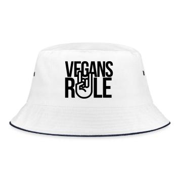 vegans rule - Bucket Hat - white/navy - Front