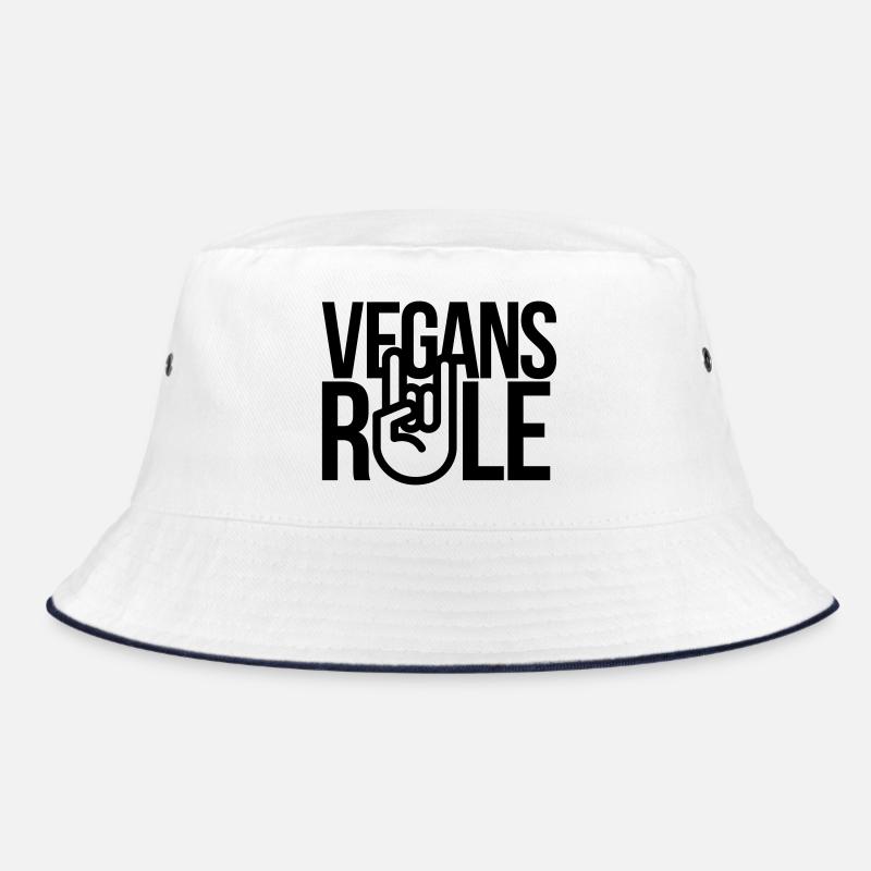 vegans rule - Bucket Hat - Weiß/Navy