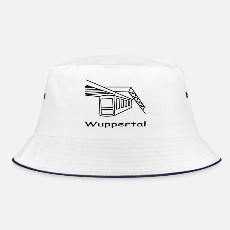 schwebebahn wuppertal - Bucket Hat - Weiß/Navy