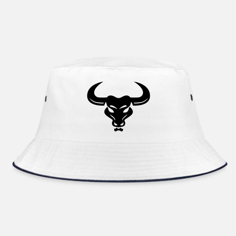 Stier - Bucket Hat - Weiß/Navy