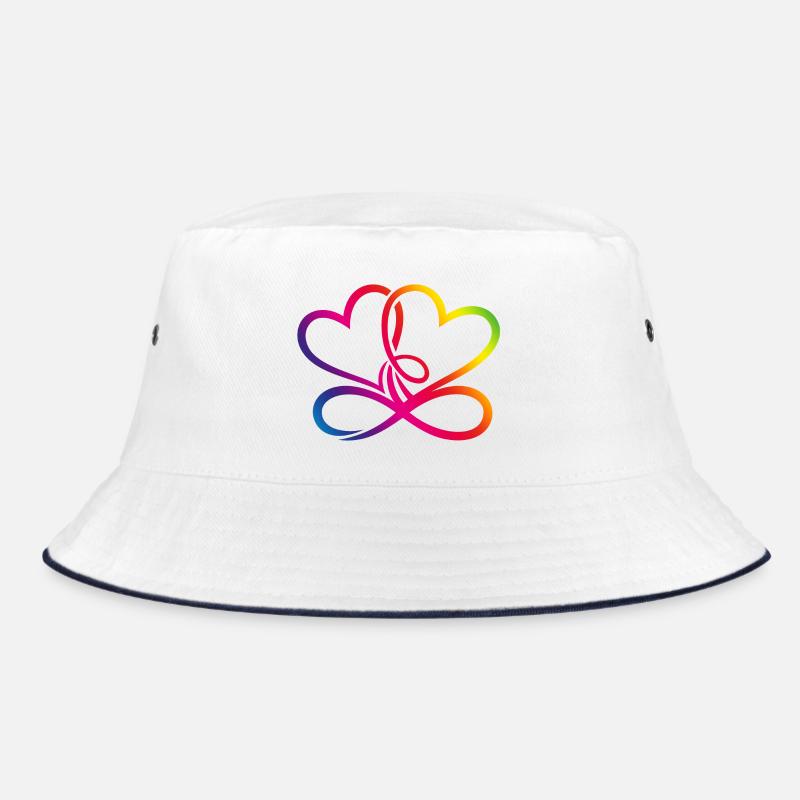 Two Hearts Rainbow Infinity Love CSD LGBT Bucket Hat