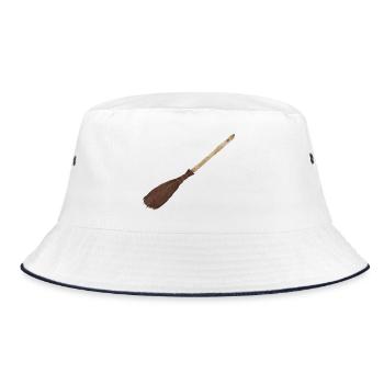 Besen - Bucket Hat - Weiß/Navy - Vorne