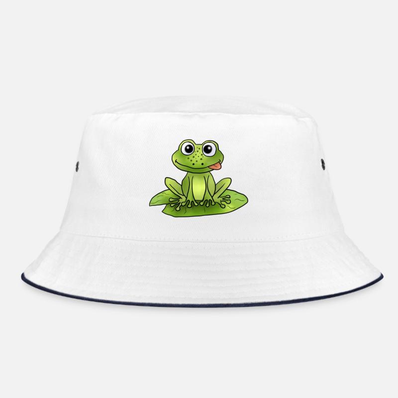Frosch auf Seerose Bucket Hat
