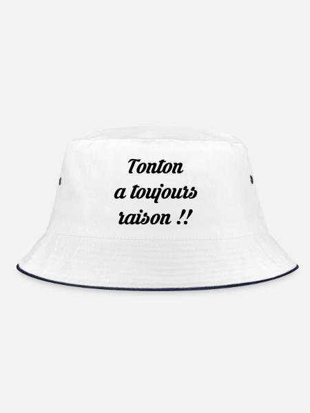 Tonton - Oncle - Neveu - Nièce - Bébé - Naissance - Bob - blanc/marine - Devant