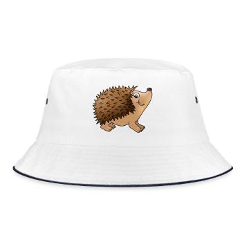 Friendly hedgehog - Bucket Hat - white/navy - Front