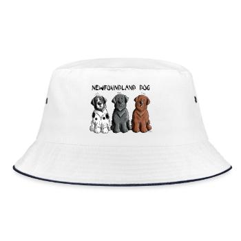 Newfoundland Dog Team - Bucket Hat - white/navy - Front
