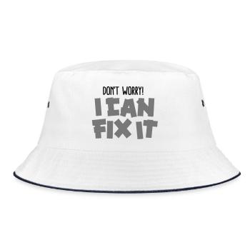 Don't worry! I can fix it - Duct tape - Bucket Hat - white/navy - Front