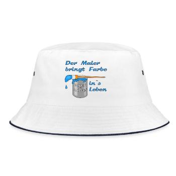 maler handwerk - Bucket Hat - Weiß/Navy - Vorne