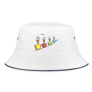 Vogelleine Piep - Bucket Hat - Weiß/Navy - Vorne
