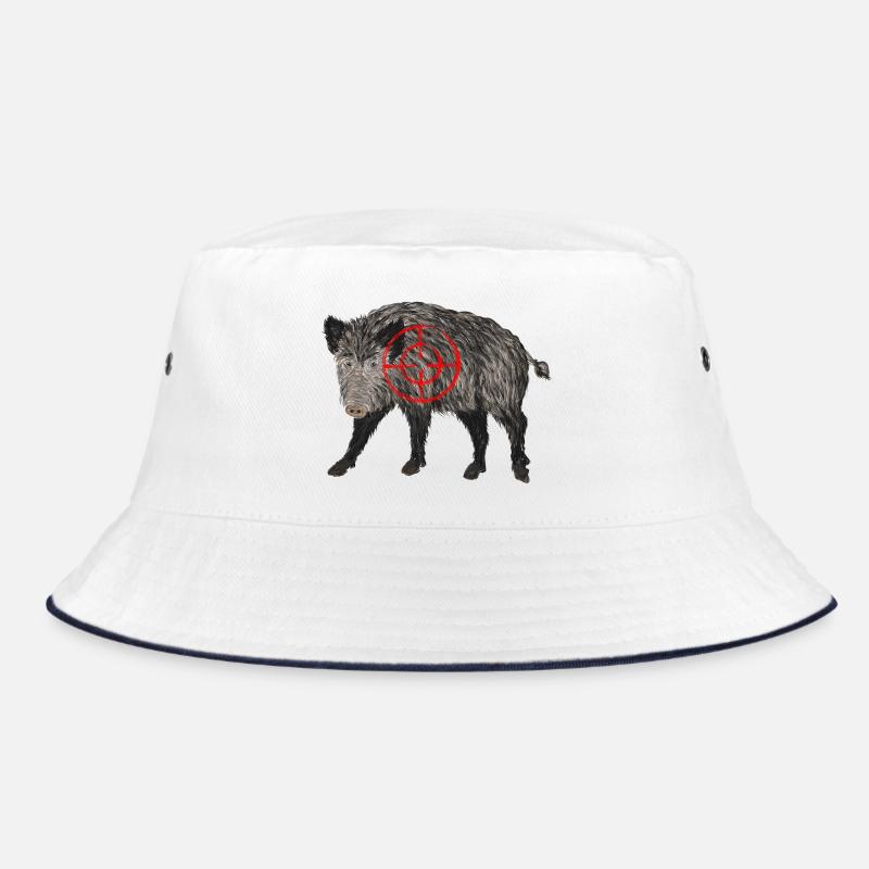 wildschwein jäger - Bucket Hat - Weiß/Navy