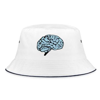 brain design - Bucket Hat - Weiß/Navy - Vorne