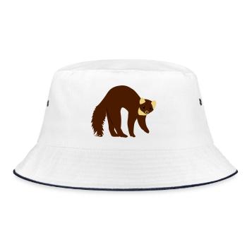marder - Bucket Hat - Weiß/Navy - Vorne