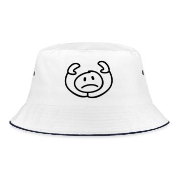 resigned stick man head - Bucket Hat - white/navy - Front