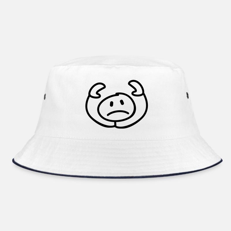 resignierter Strichmann Kopf Bucket Hat