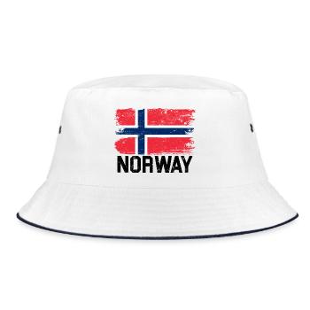 Nordic Grunge Norway Flag - Bucket Hat - white/navy - Front