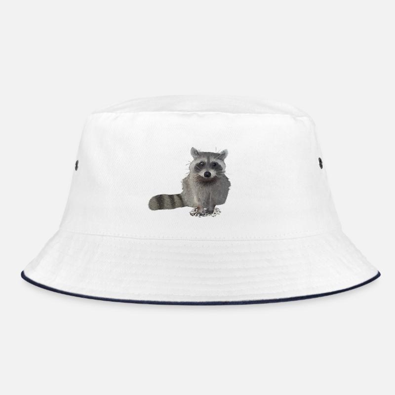 Waschbär - Bucket Hat - Weiß/Navy