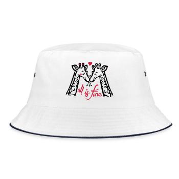 Giraffen Liebe - Bucket Hat - Weiß/Navy - Vorne