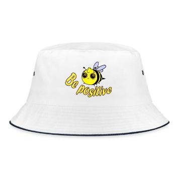 Bee positive - Bucket Hat - white/navy - Front