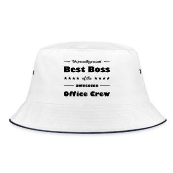 Der beste Büro - Bucket Hat - Weiß/Navy - Vorne