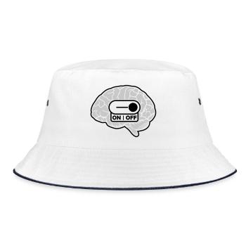 Turn off the brain switch - Bucket Hat - white/navy - Front