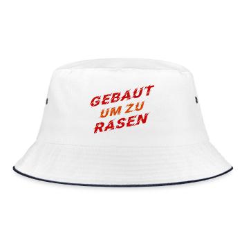 Cool Auto Statement Rennfahrer Rennsport - Bucket Hat - Weiß/Navy - Vorne
