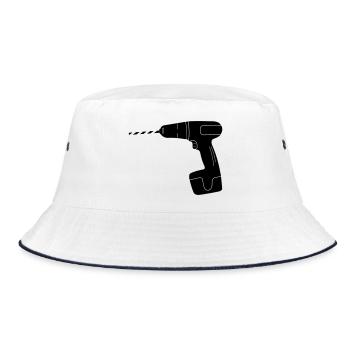 Tool drill logo - Bucket Hat - white/navy - Front