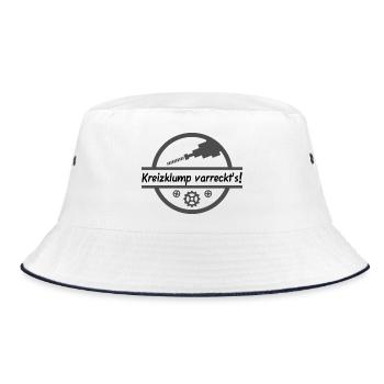 Mundart Kreizklump varreckt’s - Bucket Hat - Weiß/Navy - Vorne