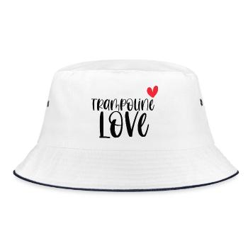 Trampolin Liebe Springen Sport Geschenk - Bucket Hat - Weiß/Navy - Vorne