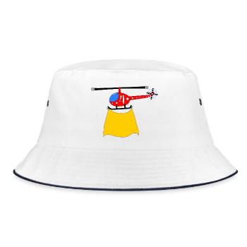 Helicopter Birthday 4 - Bucket Hat - white/navy - Front