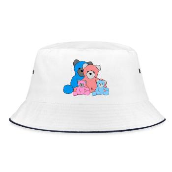 Teddy family - Bucket Hat - white/navy - Front
