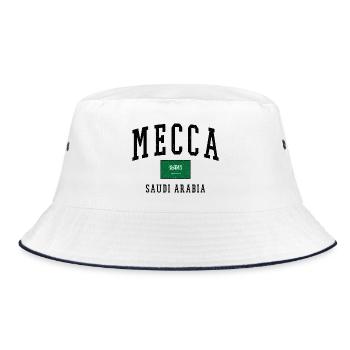 Mecca Saudi Arabia Flag Design - Bucket Hat - white/navy - Front