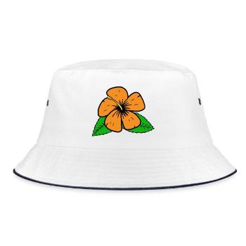 Hibiscus - Bucket Hat - white/navy - Front
