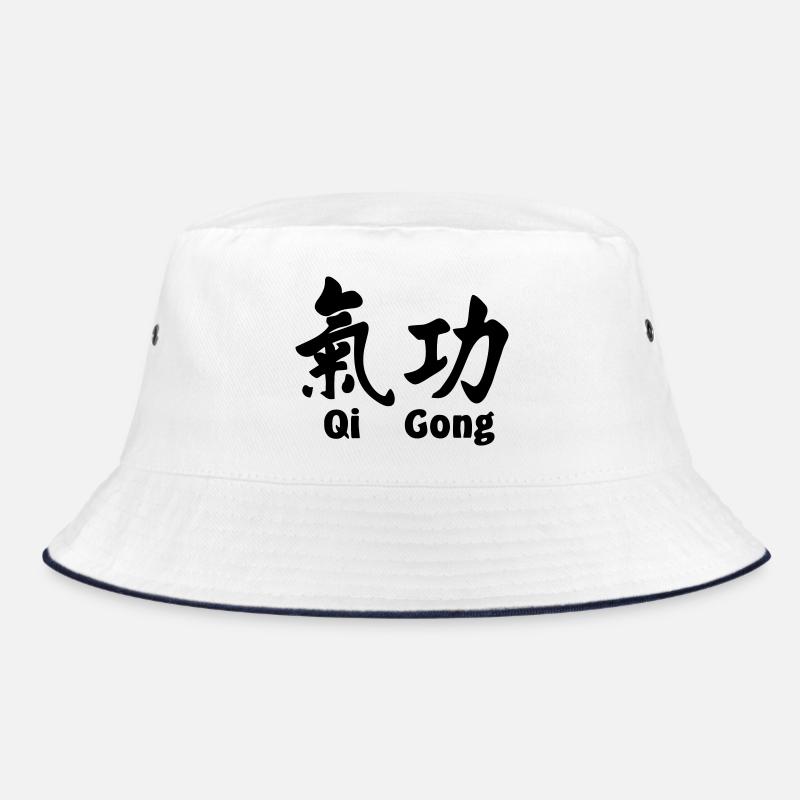 QI gong script with text horizontal Bucket Hat