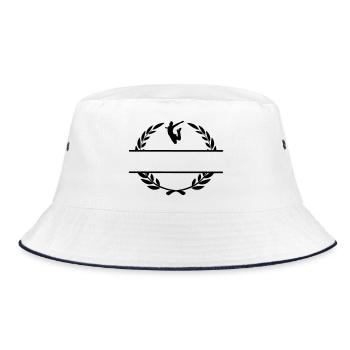 Figure skater laurel wreath - Bucket Hat - white/navy - Front