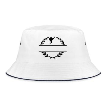 Karate or taekwondo jumped shovel laurel wreath - Bucket Hat - white/navy - Front