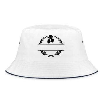 Track cyclist laurel wreath - Bucket Hat - white/navy - Front