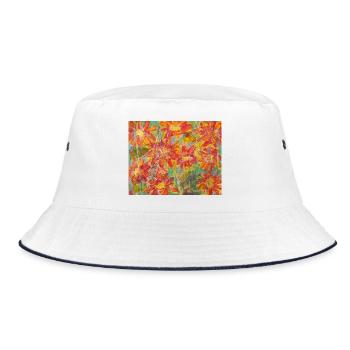 Living flower meadow in impression style - Bucket Hat - white/navy - Front