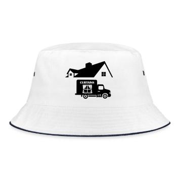 LKW-Lieferung Sonnenschutz zu Hause - Bucket Hat - Weiß/Navy - Vorne