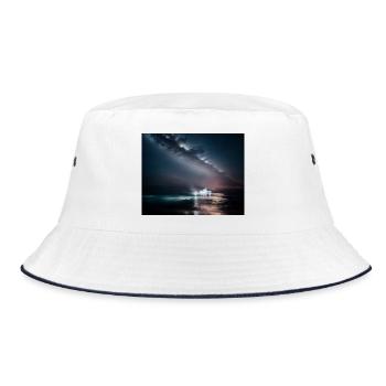 Ship at night - Bucket Hat - white/navy - Front