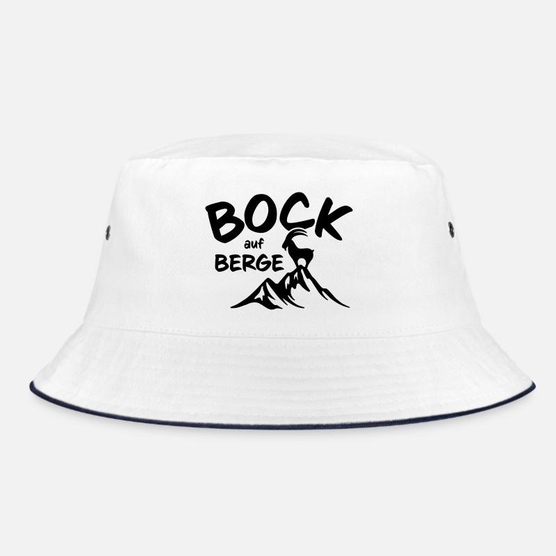 Bock auf Berge - Bucket Hat - Weiß/Navy