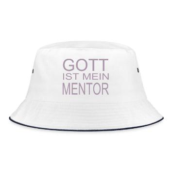Gott ist mein Mentor - Bucket Hat - Weiß/Navy - Vorne